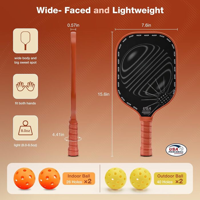 Набір для піклболу: 2 ракетки, 4 м'ячі, сумка. Фібергласова поверхня. Для гри в приміщенні та на вулиці