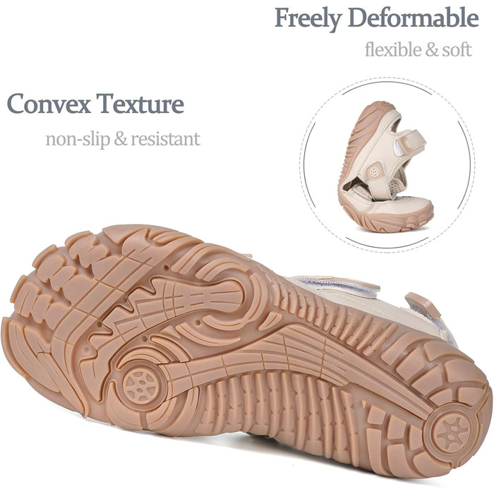 Чоловічі/Жіночі сандалі для плавання та активного відпочинку Hsyooes (46 EU, Бежеві) - Швидковисихаючі аквашузи для пляжу, туризму