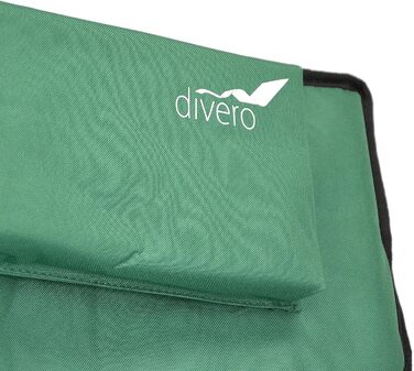 Туристичний стул Divero: складаний, для риболовлі, з підголовником, зелений (до 130 кг)