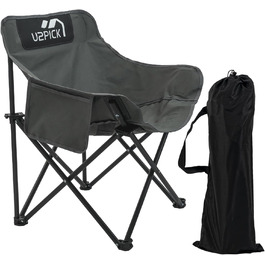 Складний стілець U2PICK для кемпінгу: легкий, зручний, до 160 кг, з сумкою, сірий