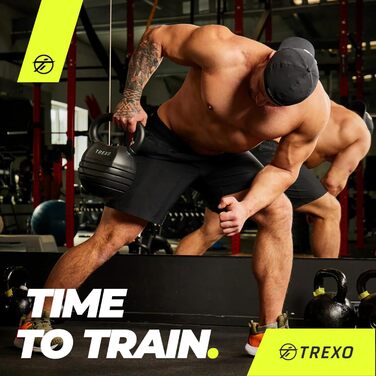 Регульована гиря TREXO з чавуну 4-14 кг, для кросфіту та фітнесу, чорна