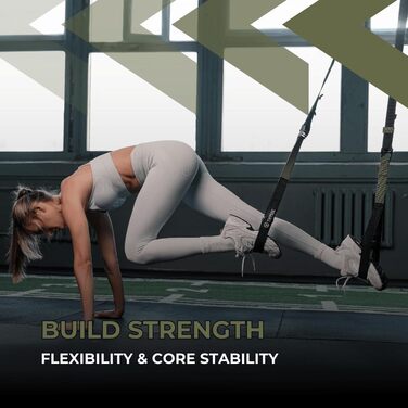 Еластичні стрічки THYSOL Pro Xtreme для фітнесу | Набір для тренувань з регульованим кріпленням для дверей | Для дому, подорожей, використання в приміщенні та на вулиці (Милитарний зелений)