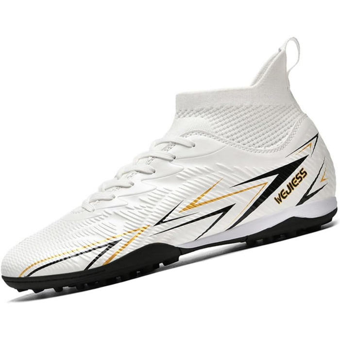 Черевики для футболу чоловічі та дитячі з високим верхом, бутси для занять футболом, залу, тренувань (білий, 41 EU)