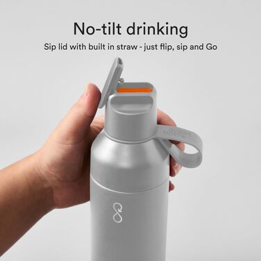 Пляшка для води Ocean Bottle GO 500 мл, рециркульована нержавіюча сталь, екологічна, багаторазова, сірий колір