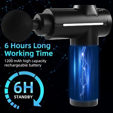 Масажер для м'язів Active Massage Gun: 8 насадок, USB-C, для глибокого масажу, розслаблення м'язів, чорний