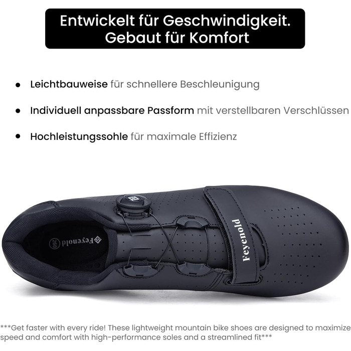 Велосипедні черевики для чоловіків та жінок, MTB, Radsport, сумісні з SPD Cleats, чорні, 44 EU