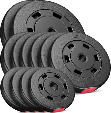 Набір пластикових дисків Hop-Sport 60 кг, 30/31 мм, 2x10 кг, 6x5 кг, 4x2,5 кг