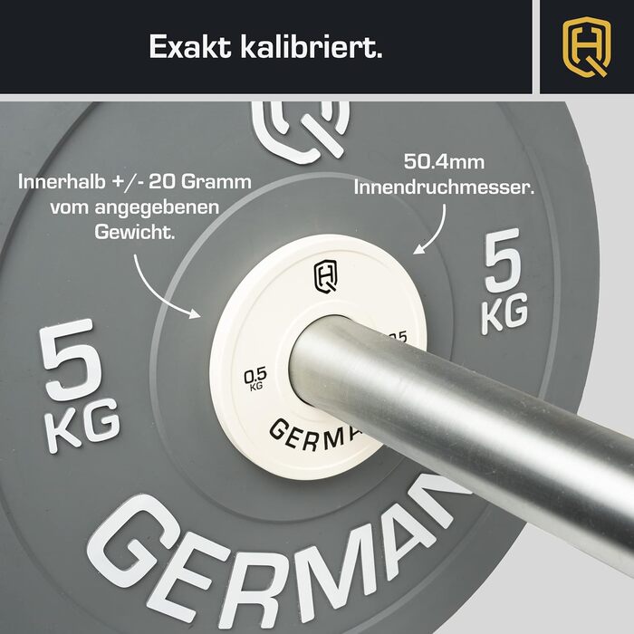 Професійні фракційні диски HQ Germany 50 мм, 0,5-2,5 кг, набір, ±10 г, для змагань