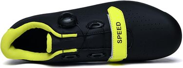 Велосипедні черевики для чоловіків та жінок, для шосе та гірського велосипеда, з гумовою підошвою, дихаючі кросівки, не блокуючі велосипедні черевики MTB, чорні (45 EU)