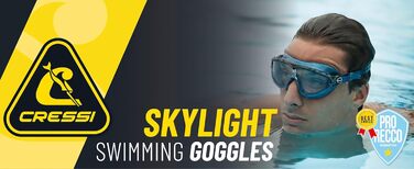 Плавальні окуляри Cressi Skylight, сріблясто-блакитні, металевий відтінок