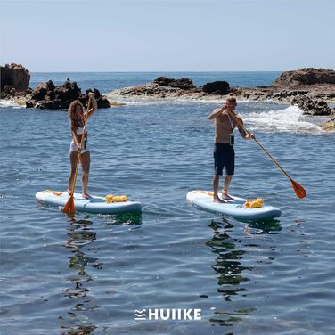 SUP-дошка HUIIKE з аксесуарами: весло, сидіння-каяк, синя, для стоячого веслування, висока стійкість