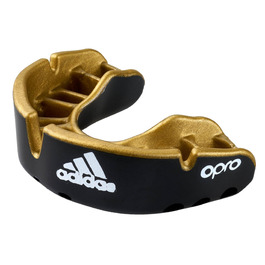 Капа для боксу adidas OPRO Gen4 Gold Edition біла - захист для рота, професійна, для боксу, кікбоксингу, ММА