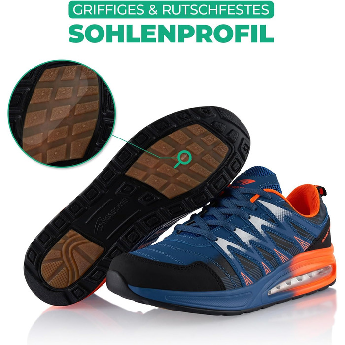 Спортивні кросівки для жінок та чоловіків, амортизація, легкі бігові кросівки (41 EU, синій, чорний, білий)