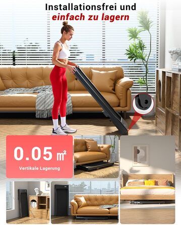 Walking Pad Superun з нахилом 6% – біговий доріжка для дому, максимальна швидкість 12 км/год, з додатком та пультом дистанційного керування. Робочий стіл, максимальне навантаження 136 кг, 90 см, колір Чорний.