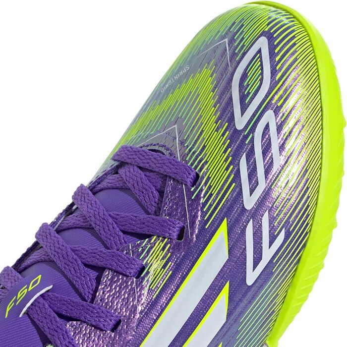 Дитячі футбольні бутси adidas F50 League Turf для штучного покриття, розмір 35 EU, фіолетовий, білий, лимонний