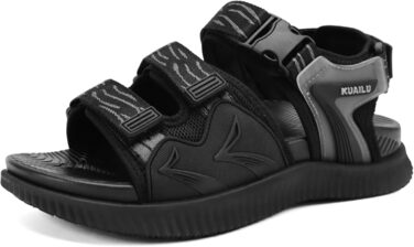 Чоловічі трекінгові сандалі KuaiLu: зручні ортопедичні сандалі для піших прогулянок та активного відпочинку (48 EU, чорний)