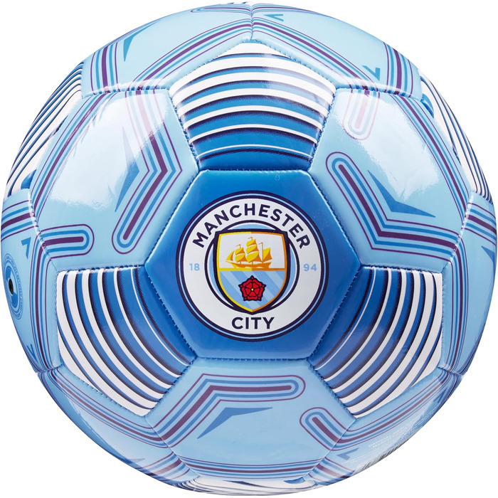 М'яч для футболу Manchester City FC, ліцензійний, розмір 3, 4 або 5 - подарунок для фанатів, блакитний