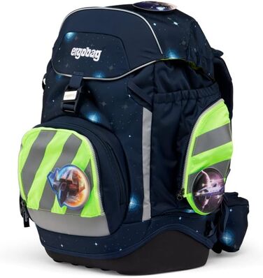 Набір безпеки ergobag pack із світловідбиваючими смужками, 3 предмети, універсальний розмір, зелений, для рюкзаків pack, cubo, cubo light після липня 2019