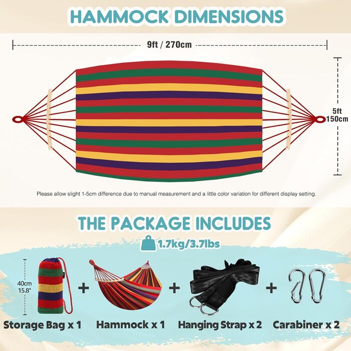 Гамак для відпочинку Anyoo: міцний, знімний, для тераси, саду, пляжу (червоний)