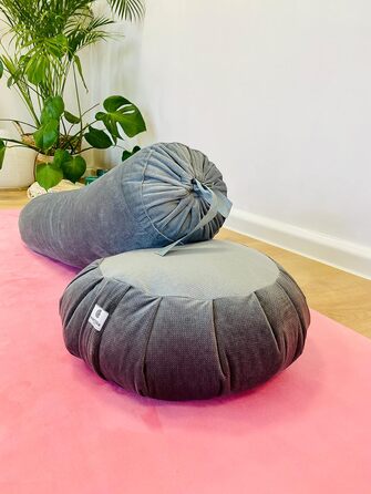Сенсорний набір для йоги Sensory Owl: болстер, зафу, подушка для очей з наповнювачем гречка-льон, оксамитова поверхня, м'ята Moon