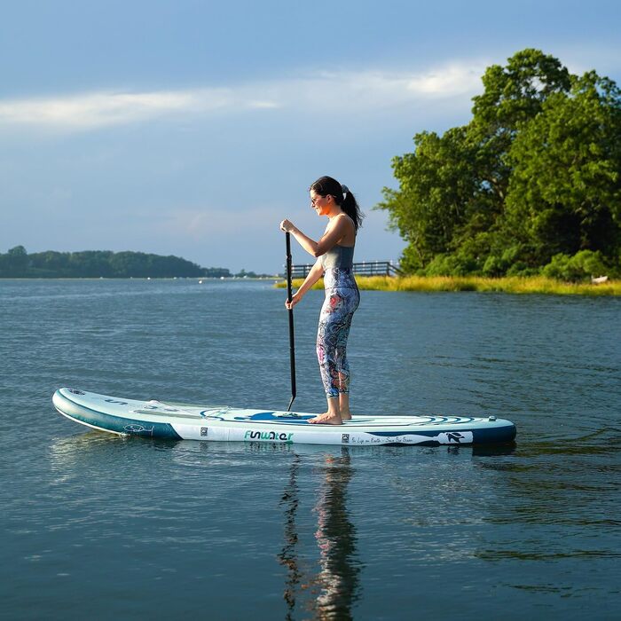 Надувна SUP-дошка FunWater SEA TURTLE для дорослих з аксесуарами: регульоване весло, насос, рюкзак, ремінець, водонепроникна сумка