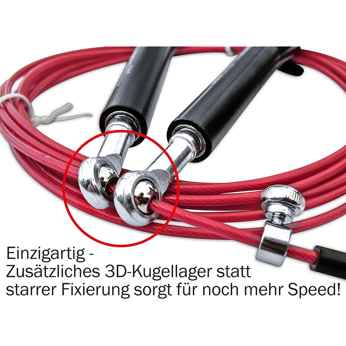 Стрибкове канат Springseil PROFI з 3D-підшипниками | Швидкий скакалка для Double-Unders з дротовим тросом | Ідеально для фітнесу, наприклад, CrossFit, боксу, WODs, MMA