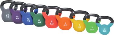 Гиря з масивного чавуну з вініловим покриттям, 2-20 кг – Kettlebell для фітнесу, тренувань та кросфіту