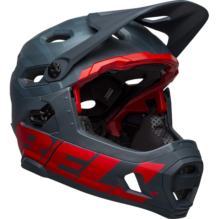 Велошолом Bell Super DH Spherical Prime матовий синьо-червоний, для даунхілу, розмір L