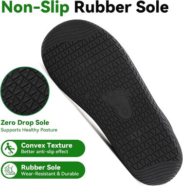 Кросівки для бігу Barfußschuhe: чоловічі та жіночі, зручні, дихаючі, з широкою передньою частиною, антиковзкі, чорні, 43 EU