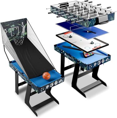 Дитячий багатофункціональний стіл Juskys 5in1 Ballzauber: пінг-понг, хокей, баскетбол, більярд, кікер - розкладний
