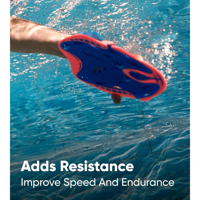 Лопатки для плавання Speedo Biofuse Power, сині/помаранчеві
