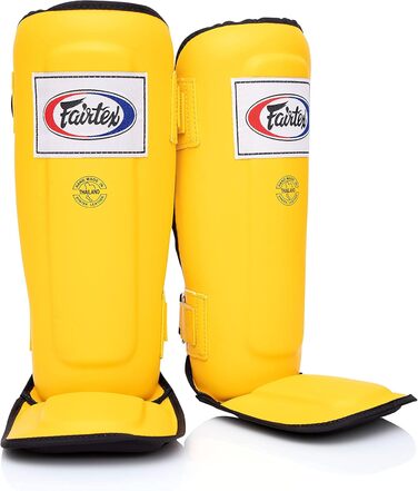 Щитки для гомілок Fairtex SP3 жовті, універсальні, для муай-тай, MMA, легкі та міцні, для чоловіків, жінок і дітей, розмір M
