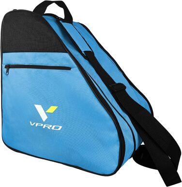 Сумка для ковзанів VPRO: для фігурного катання, роликів, інлайнів. З ремінцем та блискавкою (Блакитна)