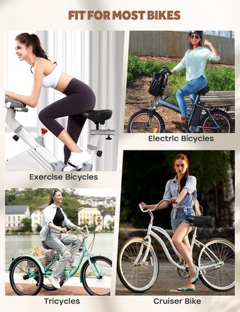 Надвелике велосипедне сидіння для Peloton Bike & Bike+ – комфортне замінне сидіння для чоловіків та жінок, широке велосипедне сідло, сумісне з аксесуарами Peloton, для тренувальних, електро- та круїзерних велосипедів (Чорний)