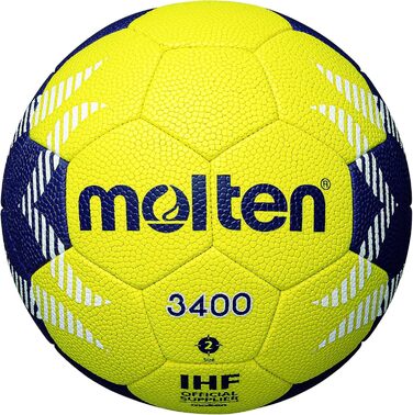Гандбольний м'яч Molten HA3400-YN IHF, топ тренувальний, жовто-синій