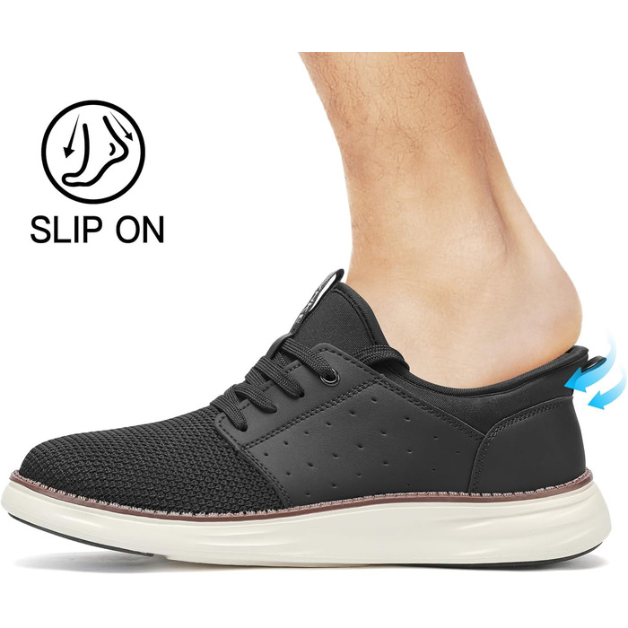 Чоловічі кросівки Slip-On, чорні, для ходьби та фітнесу, дихаючі, без шнурівки, для відпочинку та бізнесу (42.5 EU)