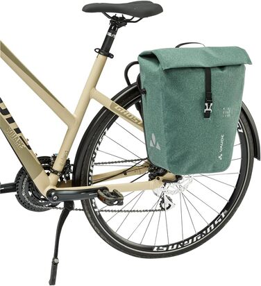 Велосипедна сумка Vaude Recycle Commute Single 20 л, водонепроникна, для заднього колеса, виготовлена в Німеччині, зелена Dusty Forest