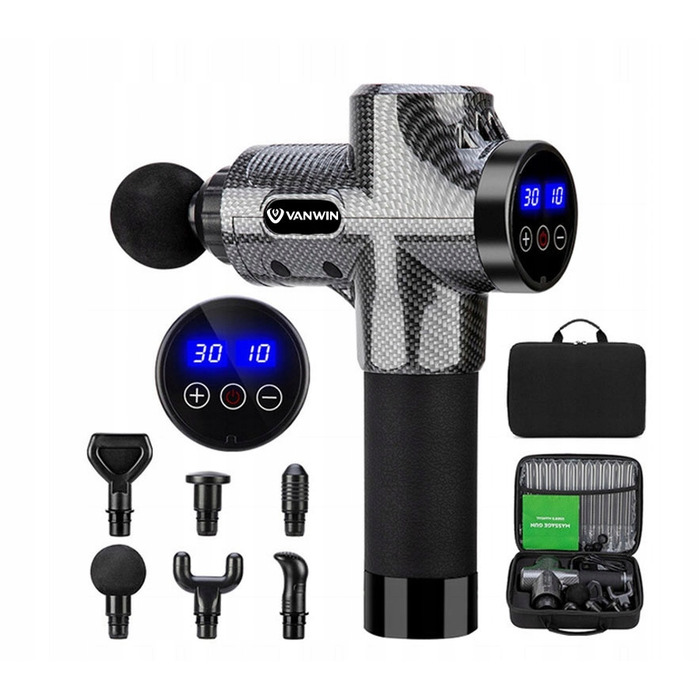 Перкусійний масажер Massage Gun з 6 насадками