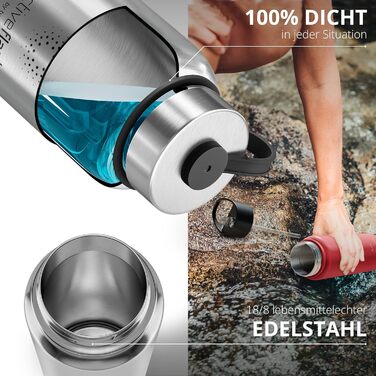 Термос пляшка з нержавіючої сталі ACTIVE FLASK 950 мл із соломинкою, 3 кришки, BPA-free, герметична, для газованих напоїв, велосипедна термобутилка для води, спорту, дітей, чаю