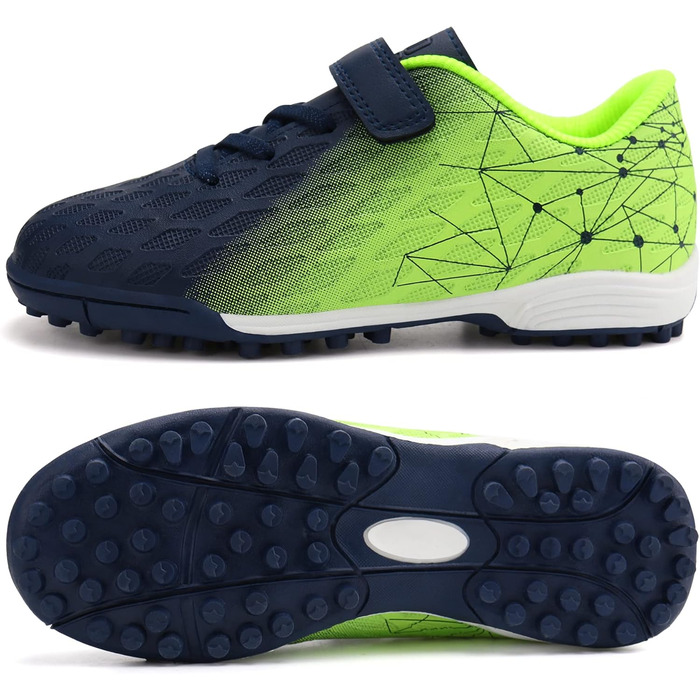 Дитячі футбольні бутси JABASIC для штучного газону, розмір 32 EU, блакитний та лимонний кольори