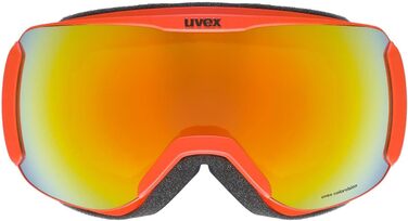 Гірськолижна маска Uvex Downhill 2100 CV універсальна, червоно-помаранчева/зелена, розмір універсальний