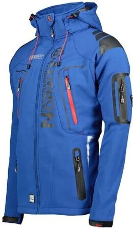 Чоловіча куртка Softshell Geographical Norway Tangata Outdoor функціональна (Electric Blue, Large)