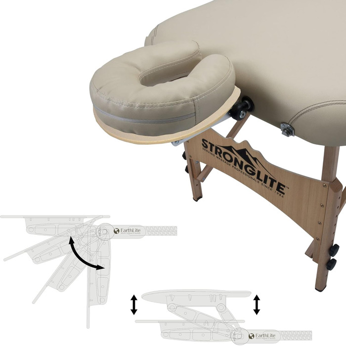 Масажний стіл STRONGLITE Olympia, переносний, 70x185 см, з чохлом, регульованим підголівником, подушкою для обличчя та валіком для ніг