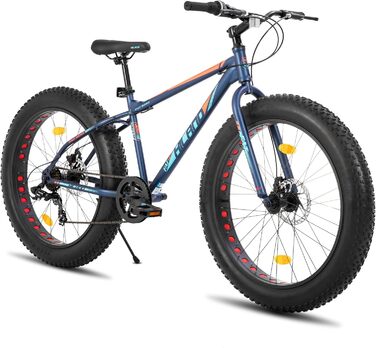 Гірський велосипед Hiland Fat Tire 24/26 дюймів для хлопчиків і дівчат, 7-ступеневий, дві дискові гальма, для пляжу та снігу