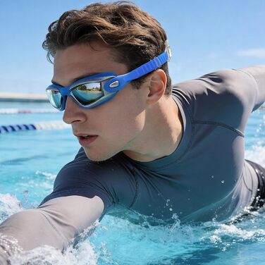 Окуляри для плавання Schwimmbrille Herren Damen (чоловічі/жіночі) - антифог, сині
