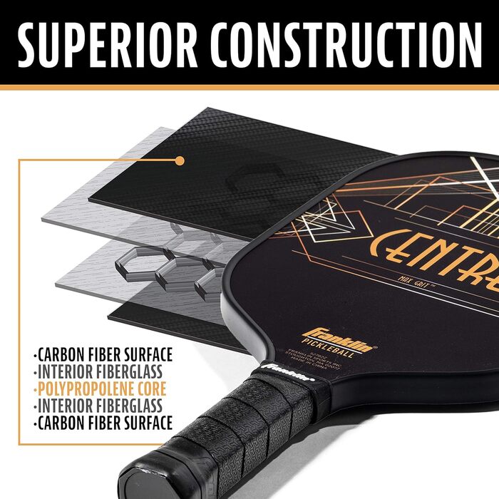 Падл для піклболу Franklin Sports Ben Johns Aspen Kern Pro з MaxGrit, чорний