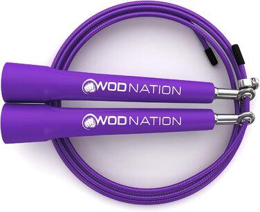 Стрибкове канат WOD Nation Speed Jump Rope – Blitzschnelle – для боксу, MMA, витривалості (фіолетовий)