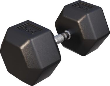 Гантелі шестигранні GORILLA SPORTS 40 кг – гантелі з гусатого заліза, прогумовані, нековзкі, хромована рифлена ручка, чорні, для силових тренувань та фітнесу
