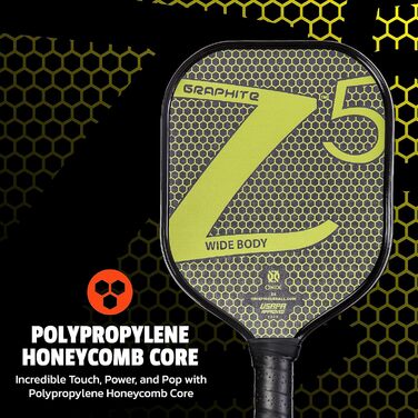 Піклбол ракетка Onix Z5 з карбону та графіту, м'яка ручка, сертифікована USA Pickleball