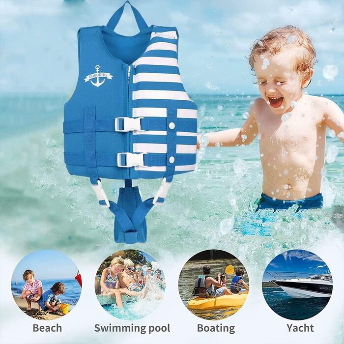 Дитячий жилет для плавання Kinder Neopren, блакитний, 6-8 років